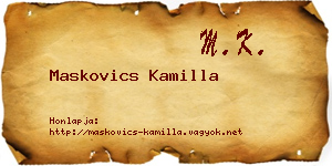 Maskovics Kamilla névjegykártya